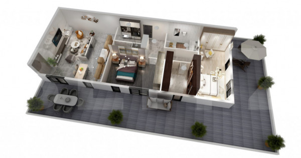 Penthouse 102 mp, 88.75 mp terase, zona Torontalului