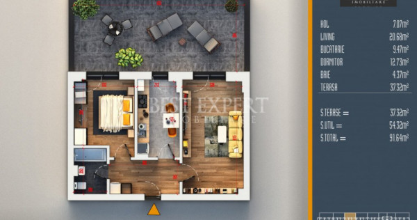 2 Camere cu Terasa -Finisaje Premium-Credit Ipotecar 20% cu