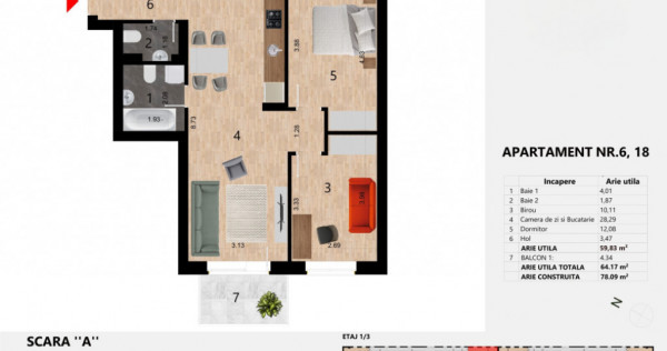 Apartament 3 camere 60 mp, Zorilor, l&acirc;ngă liceul Waldorf,