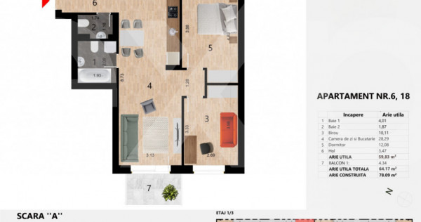 Apartament 3 camere 60 mp, Zorilor, l&acirc;ngă liceul Waldorf,