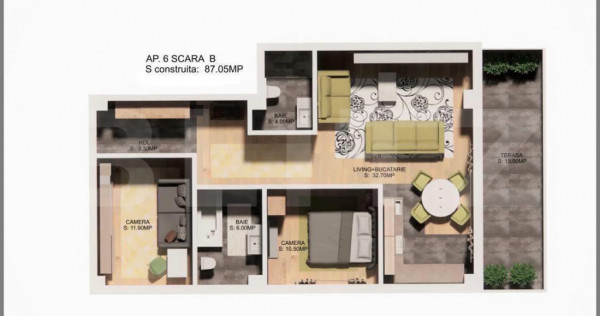 Apartament cu 3 camere, 87 mp, zona Centrala