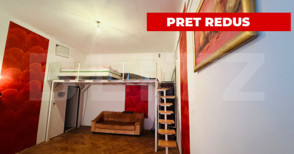 Garsonieră spațioasă, tip duplex, &icirc;n centrul istoric al