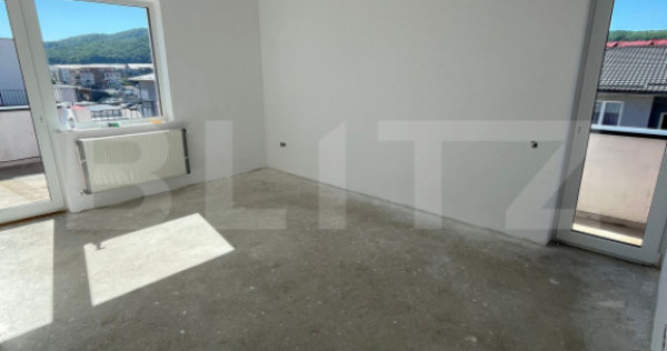 Apartament semifinisat, decomandat, terasa de 53 mp, zona Er