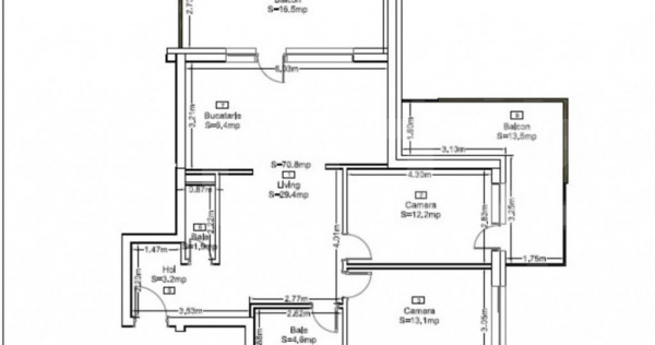 Apartament cu 3 camere , 71 mp , Ansamblu Rezidential, Zoril