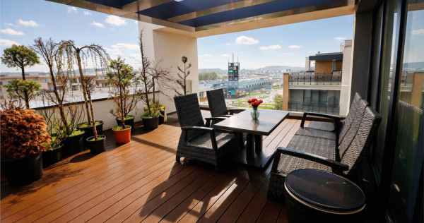 Penthouse Qualis Tractorul Brasov,terasa panoramica,3 balcoa