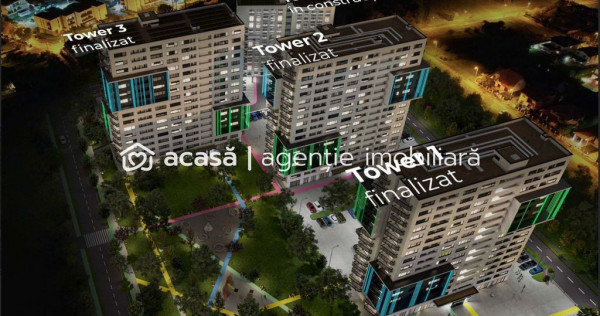 Apartament cu 2 camere in X-city Towers Direct de la dezv...