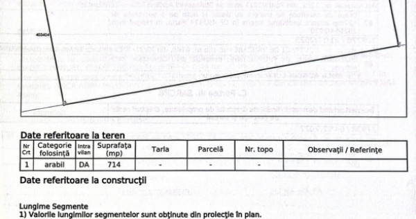 Teren V&acirc;nzare Parta Timiș 714mp