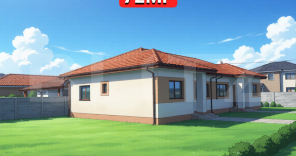 Duplex parter 3 camere 72 mp, terasă 15mp curte 310 mp, Mos