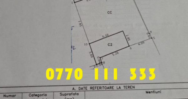 Teren Ultracentral, liber, cu aviz construire de la Directia