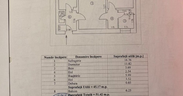 Abator, apartament 2 camere de vanzare, etaj 2, Constanta