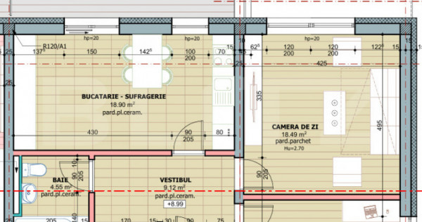 Apartament 3 camere, 73.63 mp, zona Tudor
