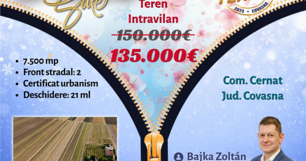 FILM! Teren intravilan 7.500 mp, deschidere dubla, DN11 (E57