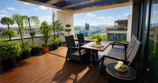 Penthouse Qualis Tractorul Brasov,terasa panoramica,3 balcoa