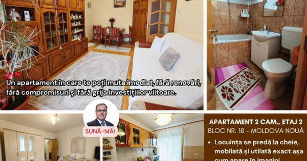 Apartament 2 camere in zona centrala Moldova Noua