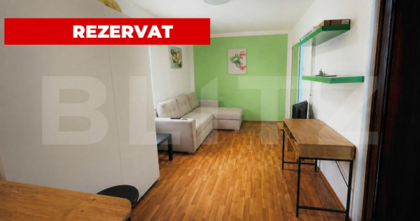 Garsonieră mobilată cu centrală proprie, zona Noua