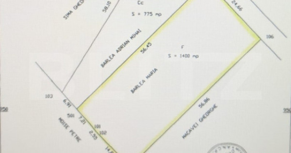 Teren intravilan de v&acirc;nzare, 1400 mp &ndash; Valea Voievozilor,