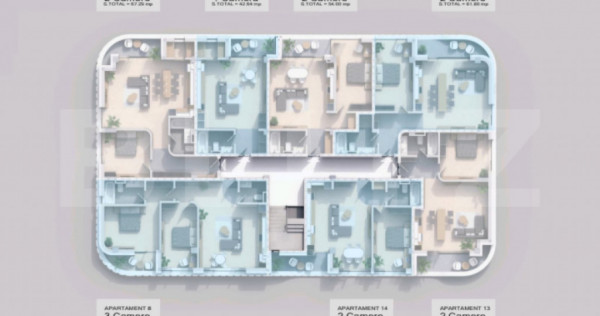 Apartament 2 camera, 67.29 mp, zona Pacurari - Rediu