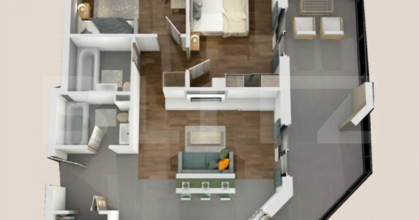 Apartament 3 camere, 2 bai, 75mp, 28mp terasa, zona Vivo