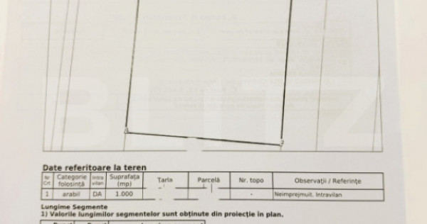 Teren de vanzare, 10 ari, 37 m deschidere, zona Dumbraveni