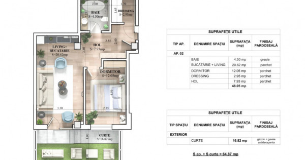 Apartament MODERN 2 camere intr un Complex Rezidential NOU l