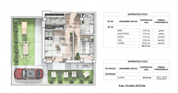 Apartament 2 camere, 39 mp, loc de parcare inclus, zona Gala