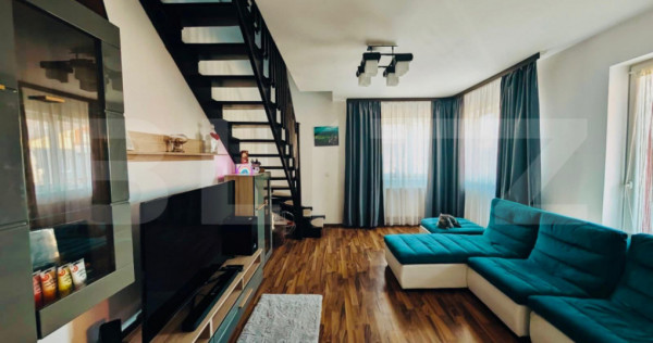 Apartament pe două niveluri, 3 camere, pet-friendly, loc de