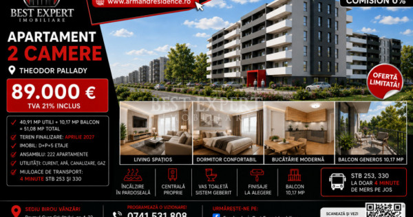 Apartament Nou | 2 Camere | Comision 0% | La avans 15% disco