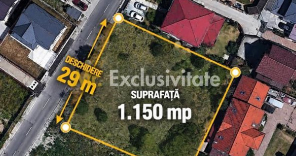 Teren intravilan Gavana Platou - 1150 mp, deschidere 29 m...