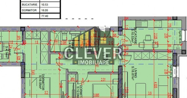 3 Camere | 95,32 mp Total | Terasă 17,92 mp | Comision 0%