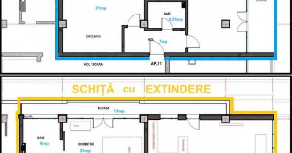 Apartament 2 camere 82 mp + 2 terase 25 mp in Cluj zona Plop