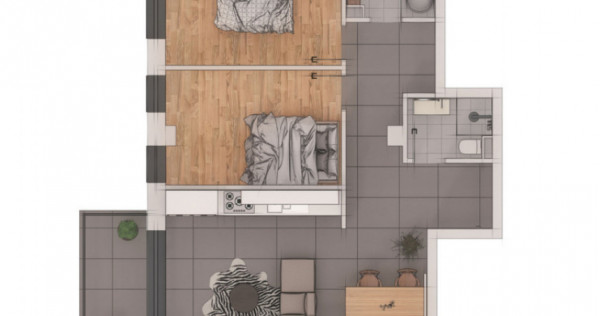 Apartament 3 camere, 70,45mp, ansamblu NZEB zona Terra