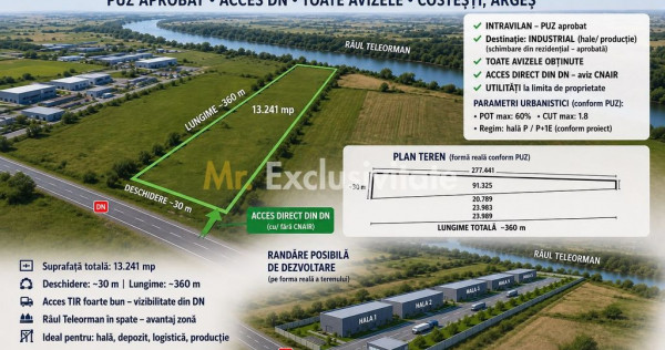 ???? Teren industrial 13.241 mp | Costești, Argeș