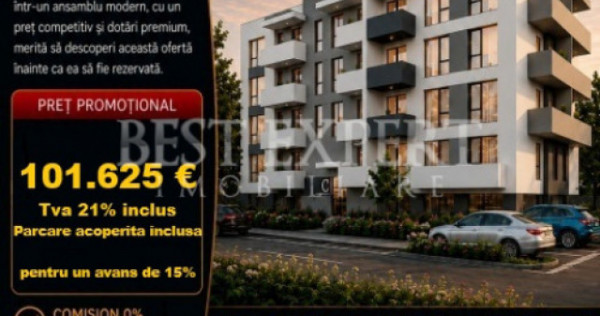 2 Camere | Parcare Acoperită Inclusă | Avans 15% | Ideal I