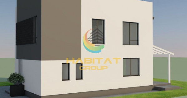 Vilă Modernă Tip Cub P+1 | 5 Camere, 3 Băi, &Icirc;ncălzire &icirc;n Pardoseală, Curte 363mp