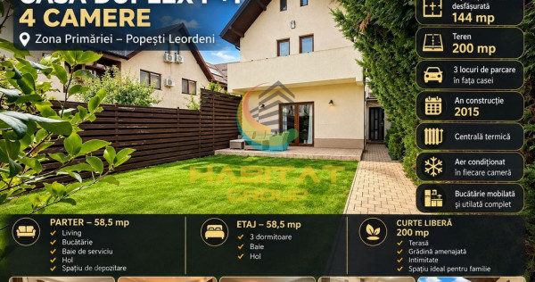 V&acirc;nzare Duplex P+1 | 4 camere | Popești Leordeni | Echinocțiului
