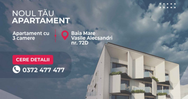 COMISION 0% -Apartamente 3 camere-str.Vasile Alecsandri 72D, Baia Mare