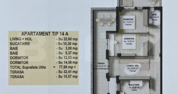 Apartament 3 camere, etaj 2, 77.88 mp, în Fălticeni