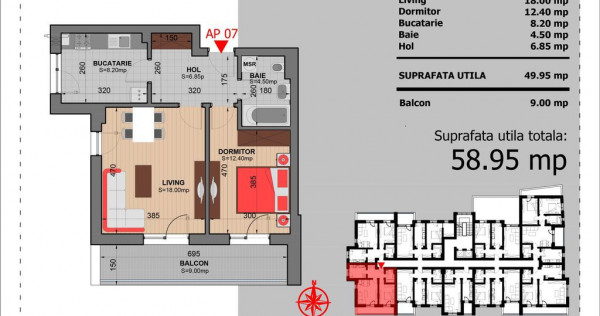 Apartament 2 Camere Decomandat Sector 4 Grand Arena 58.95Mp