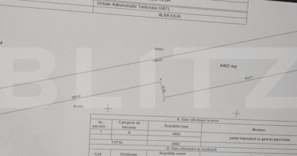 Teren intravilan ideal pentru investitie, 6462 mp, zona Mice