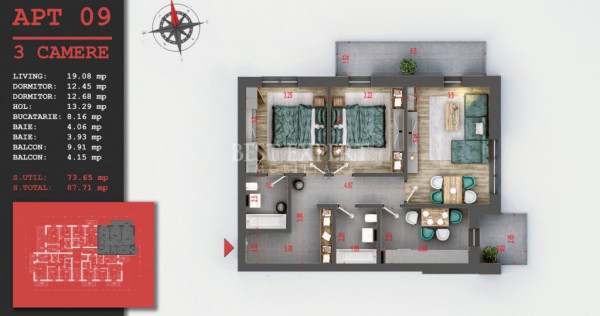 Apartament 3 camere ideal familie