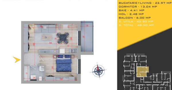 STUDIOU BLOC P+3, PALLADY // METROU N. TECLU. COMISION 0%!