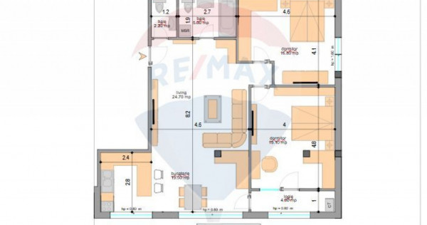 Apartament cu 3 camere de vânzare în zona Central