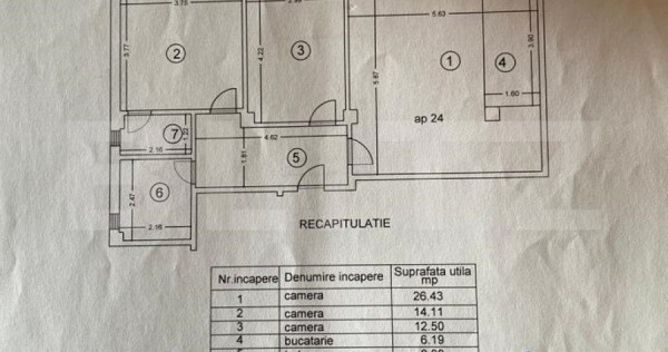 Apartament cu 3 camere decomandat, 76 mp, loc parcare subte