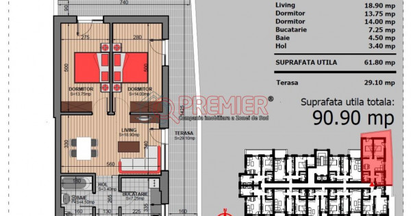 Model unic 3 camere - terasa 29 mp - Berceni Noul