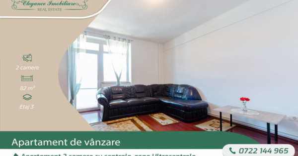 Apartament 2 camere cu centrala, zona Ultracentrala, Arad
