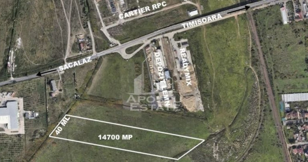 Teren industrial 14700 mp, zona in plina expansiune, Mehala.