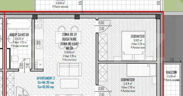 Apartament 2 camere, 53mp, bloc nou, zona Regal, Baciu