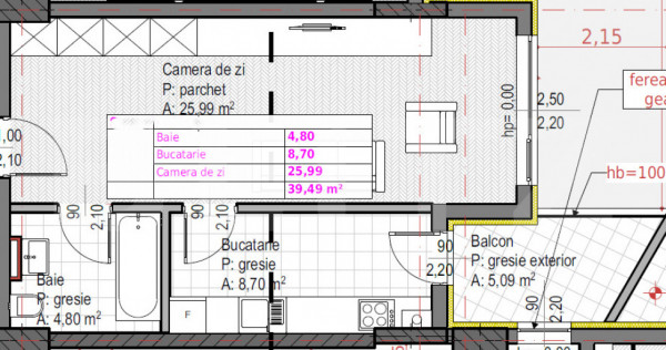 Apartament cu 1 camera + bucatarie inchisa, Soporului – ap