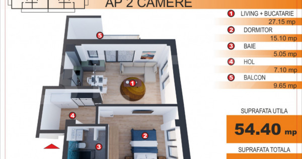 Comision 0%! Apartament 2 camere, EXCLUSIV in Blitz, zona Im
