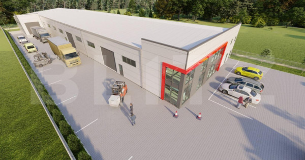 Hala moderna, acces din E576, birouri, 1658 mp utili, rampa